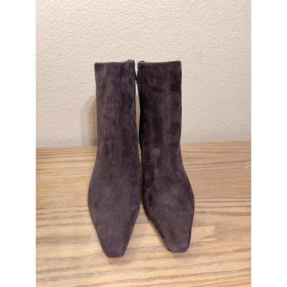 Sam Edelman Saige Dark Brown Suede Pointed Toe Block Heel Ankle Boots 8.5M